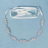 Retro Ribbon Soft Chain Girdle Sun Flower Rhinestone Dress Waistband Bridal Belt Wedding Accessories main image 4