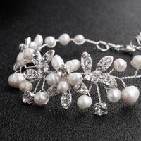Daily Versatile New Handmade Diamond Freshwater Pearl Bridal Bridesmaid Jewelry Bracelet main image 4
