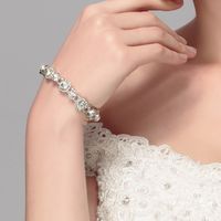 Hot Selling Fashion Alloy Rhinestone Elastic Bridal Bracelet Wholesale main image 3