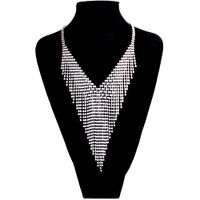 Fashion Exaggerated Long Full Diamond Tassel Necklace Party Accessories main image 1