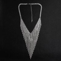 Fashion Exaggerated Long Full Diamond Tassel Necklace Party Accessories main image 3