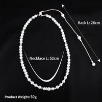 Mode Einfache Lange Diamantbesetzte Perle Zurück Körperkette Anhänger Quaste Halskette Schmuck main image 6