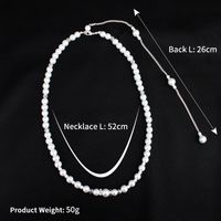 Mode Simple Long Diamant Perle Dos Chaîne Pendentif Gland Collier Bijoux main image 6