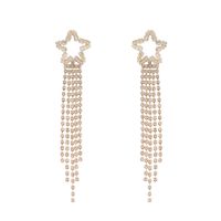 Boucles D&#39;oreilles Longues En Zircon Avec Pompon Étoiles Pour Femmes Accessoires De Robe main image 1