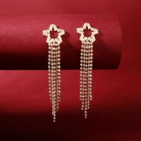 Ladies Star Tassel Long Zircon All-match Earrings Dress Accessories main image 4
