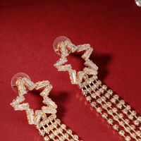 Ladies Star Tassel Long Zircon All-match Earrings Dress Accessories main image 5