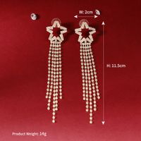 Boucles D&#39;oreilles Longues En Zircon Avec Pompon Étoiles Pour Femmes Accessoires De Robe main image 6