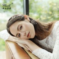 Boucles D&#39;oreilles Coréennes Belles Fleurs En Cristal Perlé Fait Main main image 3