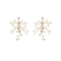 Korean Beautiful Handmade Beaded Crystal Diamond Flower Earrings main image 6