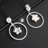 Fashion Exaggerated Retro Circle Pearl Diamond Earrings For Women Jewelry main image 5