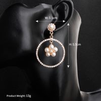Fashion Exaggerated Retro Circle Pearl Diamond Earrings For Women Jewelry main image 6