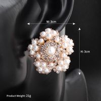 Hot Selling Fashion No Pierced Retro Flower Pearl Earrings main image 6