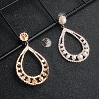 New Fashion Bohemian Style Pearl Diamond Big Circle Alloy Earrings main image 4