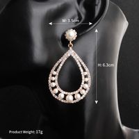New Fashion Bohemian Style Pearl Diamond Big Circle Alloy Earrings main image 6