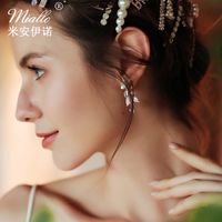 Korean Summer Fairy Small Handmade Flowers Pearl Diamond Earrings main image 4