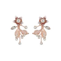 Korean Summer Fairy Small Handmade Flowers Pearl Diamond Earrings main image 6