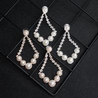 Fashion New Exaggerated Big-brand Trend Banquet Sexy Pearl Diamond Earrings main image 3