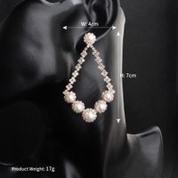 Fashion New Exaggerated Big-brand Trend Banquet Sexy Pearl Diamond Earrings main image 6