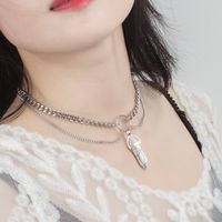 Cross-border New Accessories Tiktok Same Creative Multi-layer Turquoise Pendant Necklace European And American Ladies Exaggerating Collarbone Necklace main image 1