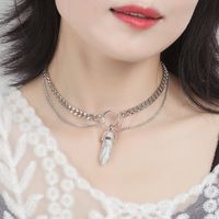 Cross-border New Accessories Tiktok Same Creative Multi-layer Turquoise Pendant Necklace European And American Ladies Exaggerating Collarbone Necklace main image 3