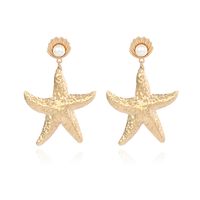 Europe And America Cross Border Ins Internet Celebrity Same Earrings Gold Alloy Shell Pearl Earrings Exaggerated Starfish Earrings main image 6