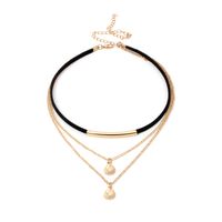 Korean Velvet Multi-layer Chain Choker Metal Shell Lace Alloy Necklace Jewelry main image 3