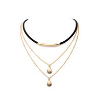 Korean Velvet Multi-layer Chain Choker Metal Shell Lace Alloy Necklace Jewelry main image 6