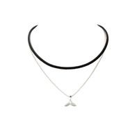 Korean Velvet Multilayer Fish Tail Creative Choker Mermaid Tail Short Necklace main image 3