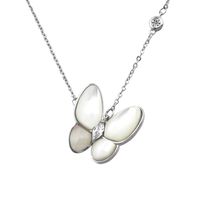 Neue Trend Weiße Muschel Perlen Schmetterling Geschenk Kurze Kupfer Schlüsselbein Kette Für Frauen Großhandel main image 6