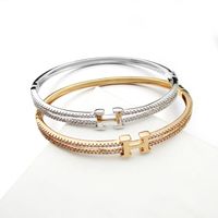 Hot Selling Fashion Gold-plated H Letter Micro-inlaid Zircon Bracelet Wholesale main image 1