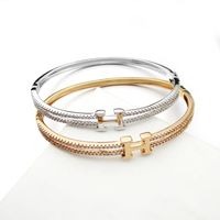 Hot Selling Fashion Gold-plated H Letter Micro-inlaid Zircon Bracelet Wholesale main image 2