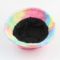 Tie-dyed Hat Female Autumn And Winter New Fashion Casual Bucket Hat Korean Style All-match And Sweet Color Matching Lamb Wool Bucket Hat main image 5