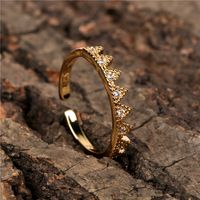 Fashion Women's Ring Niche Diamond Open Index Finger Ring Classic Tail Ring main image 5