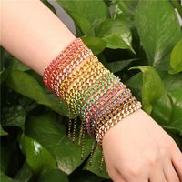 Europäische Und Amerikanische Grenz Überschreitende Neue Stil Ins Stil Persönlichkeit Hip Hop Tropf Öl Farbe Kuba Kette Armband Modetrend Männer Und Frauen Armband main image 2