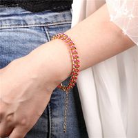 Europäische Und Amerikanische Grenz Überschreitende Neue Stil Ins Stil Persönlichkeit Hip Hop Tropf Öl Farbe Kuba Kette Armband Modetrend Männer Und Frauen Armband main image 4