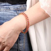 Europe And America Cross Border New Ins Style Personalized Hip Hop Dripping Oil Color Cuban Link Chain Bracelet Fashion Trend Men And Women Bracelet main image 4