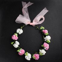 Hot-selling Bridal Headgear Children Beautiful Simulation Flower Wreath Wedding Bridesmaid Hair Accessories Wholesale sku image 1