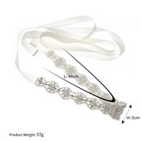 Retro Hand-stitched Waist With Wavy Rhinestones Wide Belt Satin Ribbon Bridal Wedding Dress Accessories sku image 1