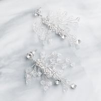 Korean Beautiful Handmade Beaded Crystal Diamond Flower Earrings sku image 4