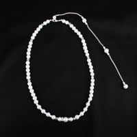 Fashion Simple Long Diamond-studded Pearl Back Body Chain Pendant Tassel Necklace Jewelry sku image 2