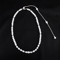 Fashion Simple Long Diamond-studded Pearl Back Body Chain Pendant Tassel Necklace Jewelry sku image 1