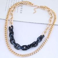 Fashion Metal Simple  Double-layer Chain Necklace main image 1