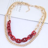 Fashion Metal Simple  Double-layer Chain Necklace main image 3