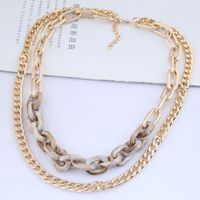 Fashion Metal Simple  Double-layer Chain Necklace main image 5