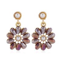 Korean Fashion Sweet Ol Daisy Flower Crystal Earrings main image 1