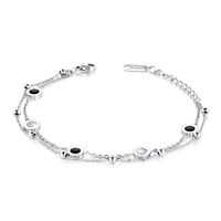 Japonais Et Coréen Capricieux Polyvalent Simple Double-couche Double-face Noir Et Blanc Shell Bracelet Poignet Anneau Internet Célébrité Populaire Bracelet sku image 1