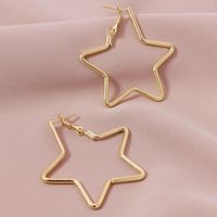 New Fashion Metal Five-pointed Star Hot-selling Alloy Earrings For Women main image 2