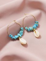 Fashion New Stone Shell Holiday Style Hot-selling Alloy Earrings main image 3