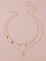 Hot Selling  Fashion  Gold Coin Pendant Women's Necklace Set main image 1