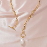 Hot Selling Fashion Pearl Pendant Metal Necklace Set main image 5